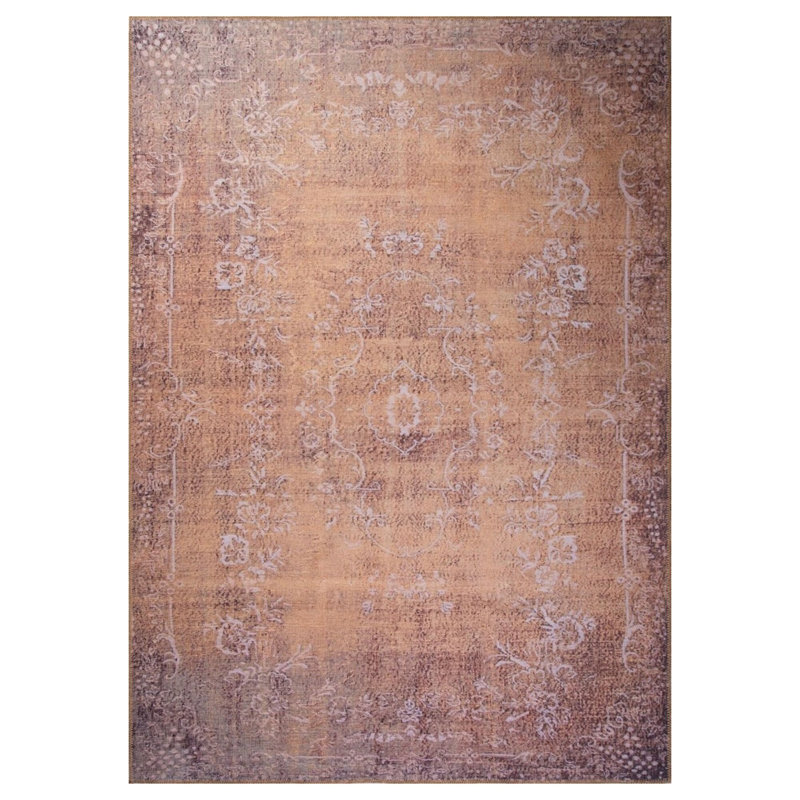 Luxurious Machine Washable Area Rug, 4.9 x 7.5 Feet, 100% Polyester, 1850 g/m², Pile Height: 0.2 inches | Eco-Friendly Recycled Poly Cotton Backing | Perfect for Living Room & Bedroom, Soft and Durable Design
