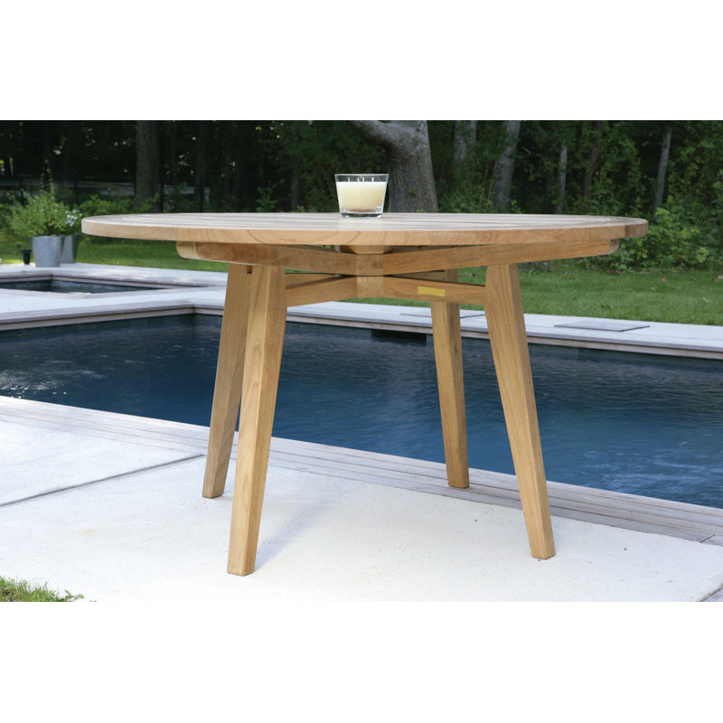 Algarve Outdoor 5 - Piece Teak Dining Set with Cushions, 52in x 52in x 29.5in, Sailcloth Seagull