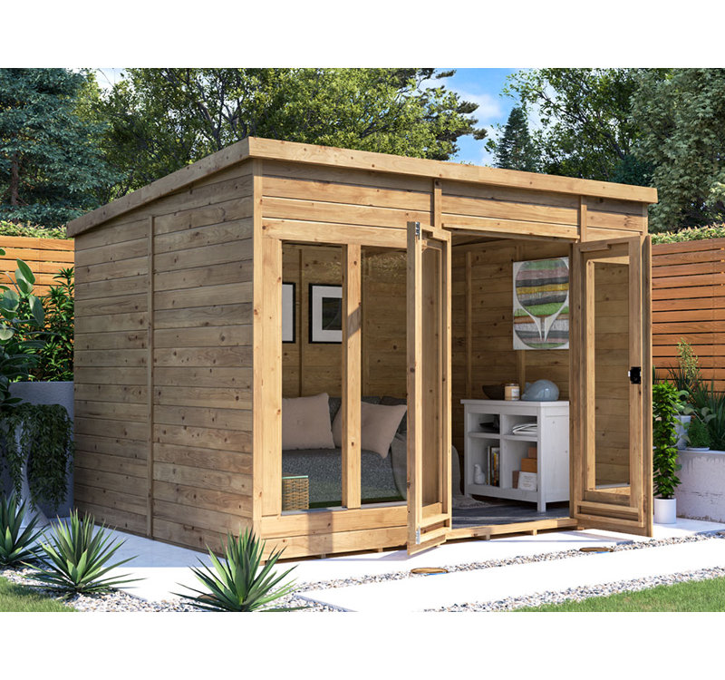 Dunster House Summerhouse 3 x 2.4m (10' x 8') Pent Roof,  Fully Pressure Treated
