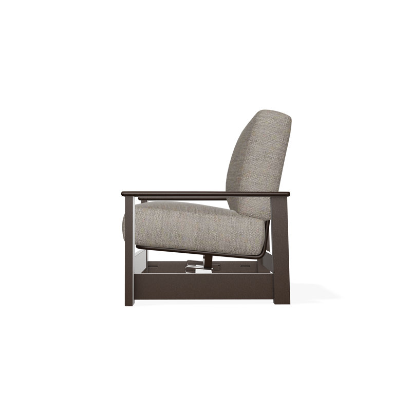 Leeward Marine Grade Polymer Deep Seating Cushion Arm Chair with Hidden Motion, Kona, Cast Ash Sunbrella® Plainweave