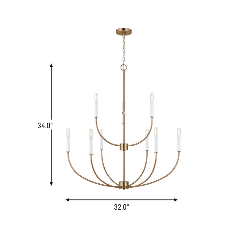 Kendrey 9-Light Chandelier, Satin Brass