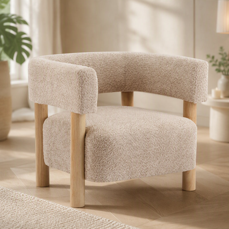 Fauteuil d'appoint rembourré en boucle