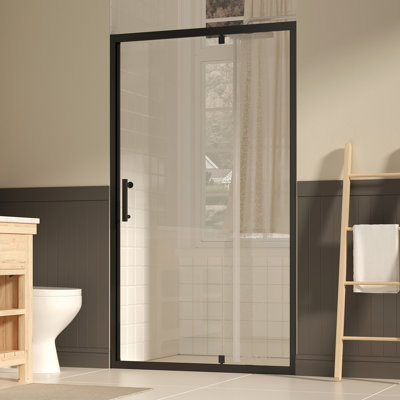 41-43" W ×72" H Pivot Shower Door with  1/4"SGCC Clear Tempered Glass Shower Door With Explosion Film
