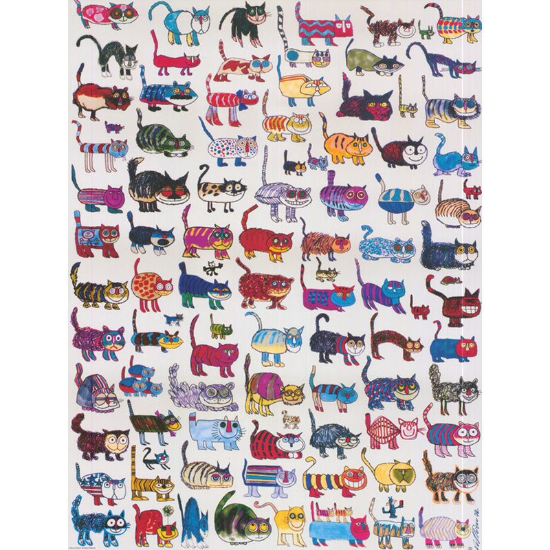 100 chats et une souris, H 37 po x l 28 po