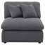 Chaise sans accoudoirs modulaire Hobo, tissu gris anthracite, 2 coussins, 38 po