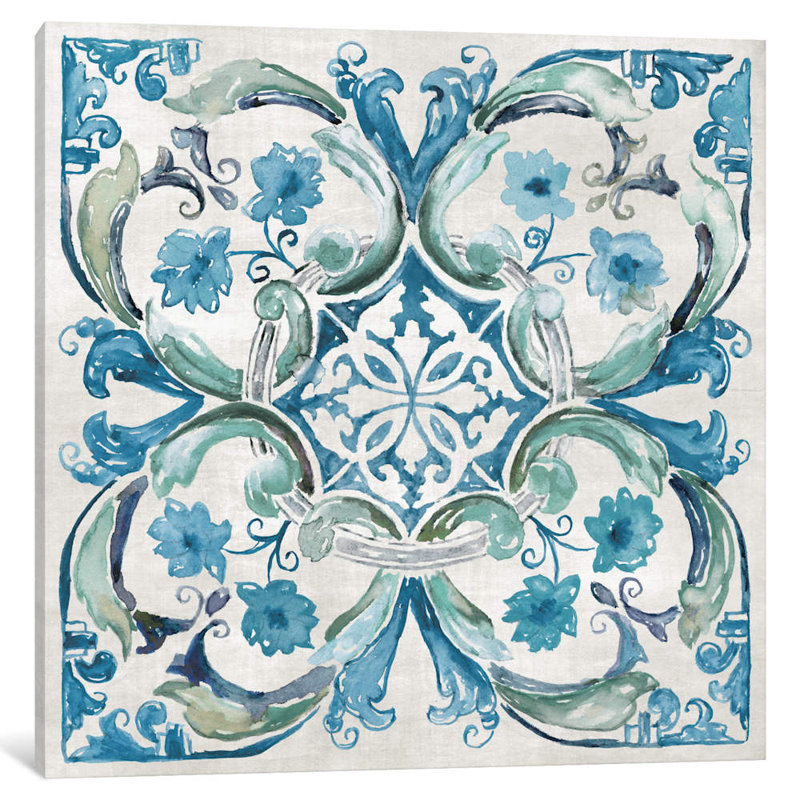 Caribbean Tile I 1 Piece Wrapped Canvas Painting, 93.98 cm H x 93.98 cm W x 3.175 cm D