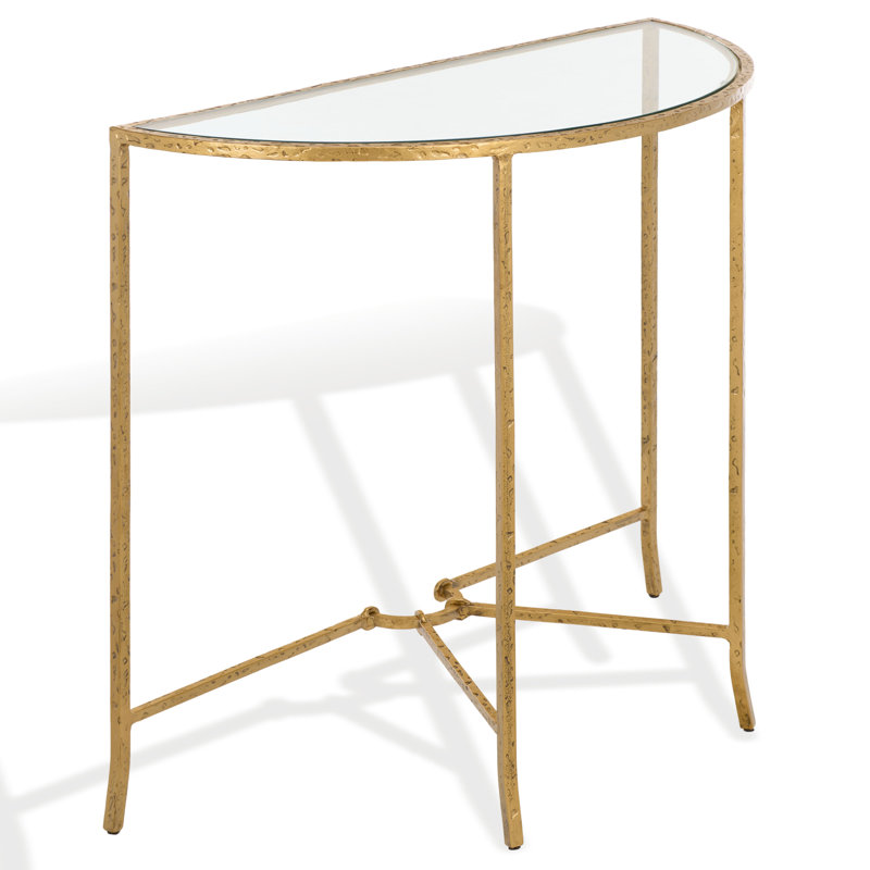 Markley Forged Metal Half Moon Console Table, Brass