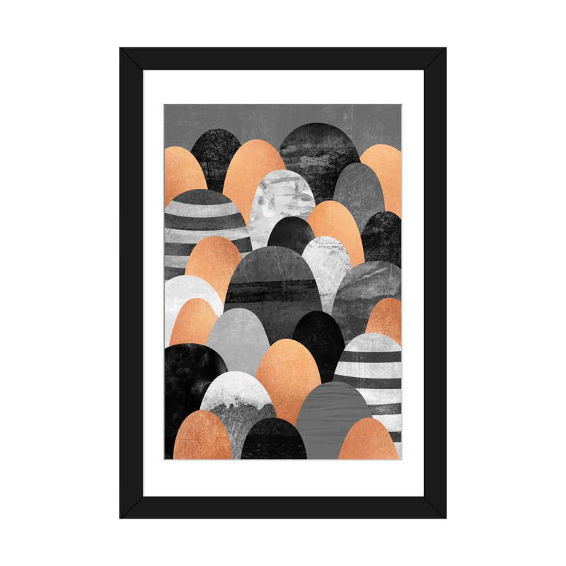 « cuivre rocks », impression sur toile tendue, Papier d'art encadré noir, Blanc, H 24 po x l 16 po x P 1 po