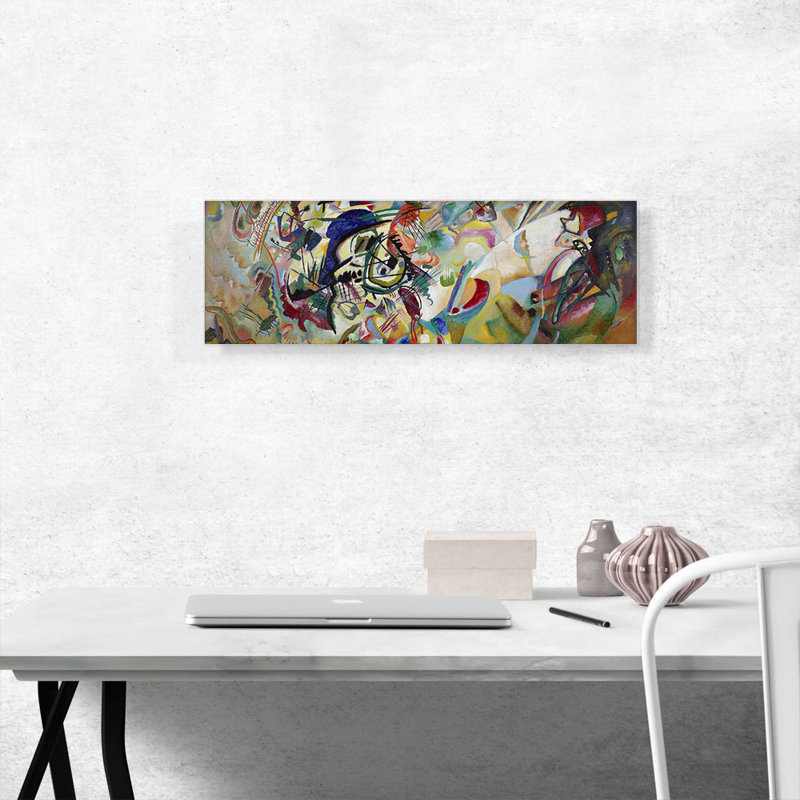 "Composition VII 1913" par Wassily Kandinsky, reproduction d'art sur toile panoramique, H 12 po x l 36 po x P 0,75 po