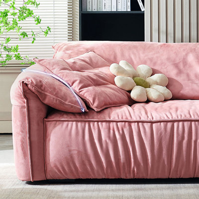 Causeuse-coussin modulaire en polyester rose
