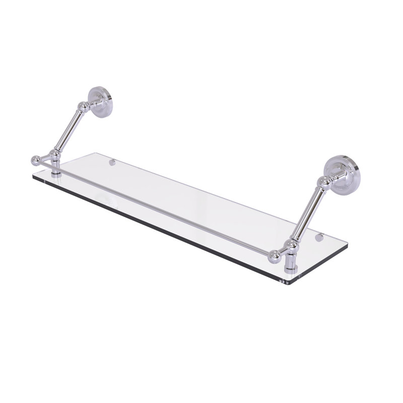 Tablette flottante avec barre de galerie Alcott, Chrome poli, H 8 po x l 30 po x P 8,6 po