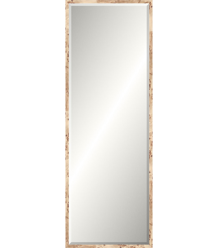 Blonde Burl Mirror, Slim Leaner