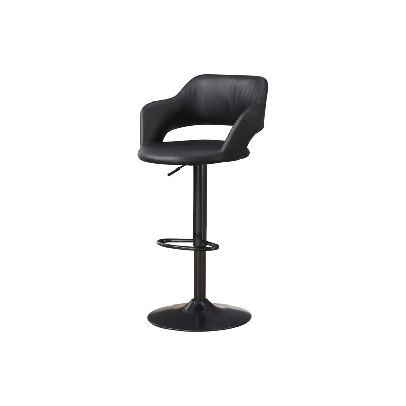 Tabouret de bar, pivotant, hauteur de bar, réglable, aspect cuir, Noir, noir, noir, noir, Noir, noir, noir, noir