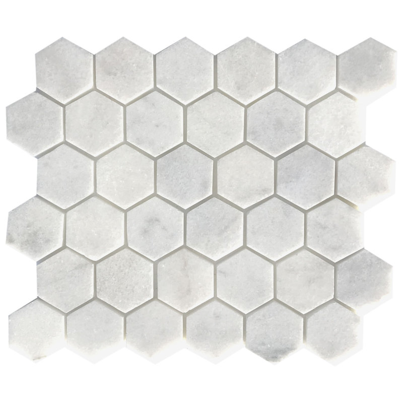 Verona 2" x 2" Marble Mosaic Tile, Bianco Honed