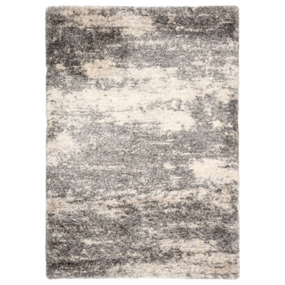  Tapis abstrait gris et ivoire Elodie LYR02 (8 pi x 10 pi)