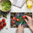 Ambesonne Geometric Tempered Glass Cutting Board Color Squares Frames Multicolor