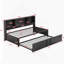 Lit de jour avec couchette, tablettes de rangement et ports USB