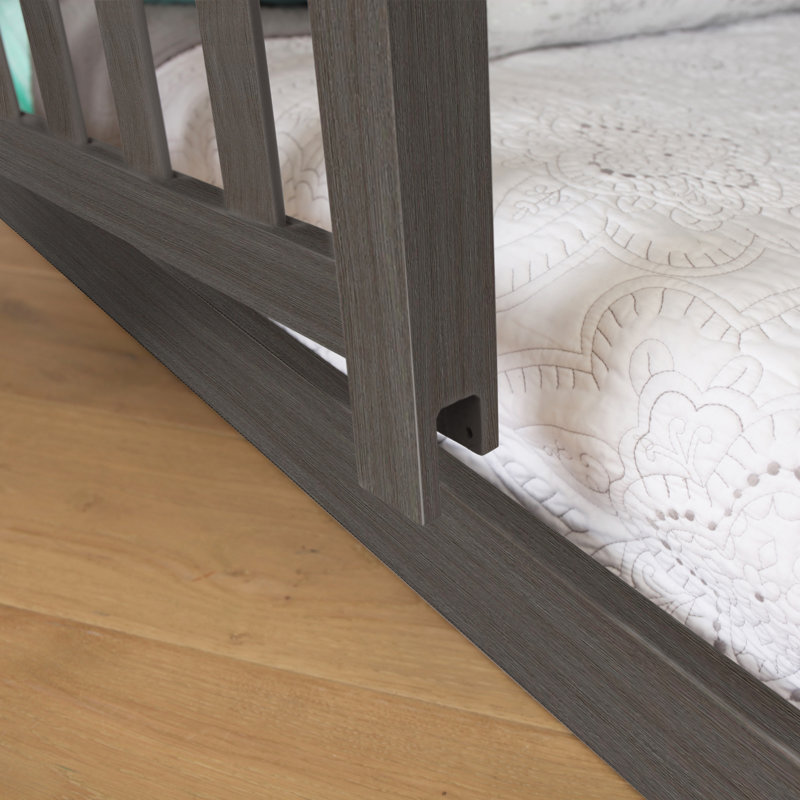  Ameya Twin Solid Wood Platform Bed with Guard Rail, Clay