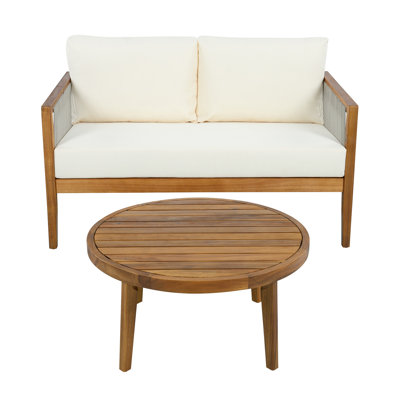 Ensemble de causeuse et table basse d'extérieur