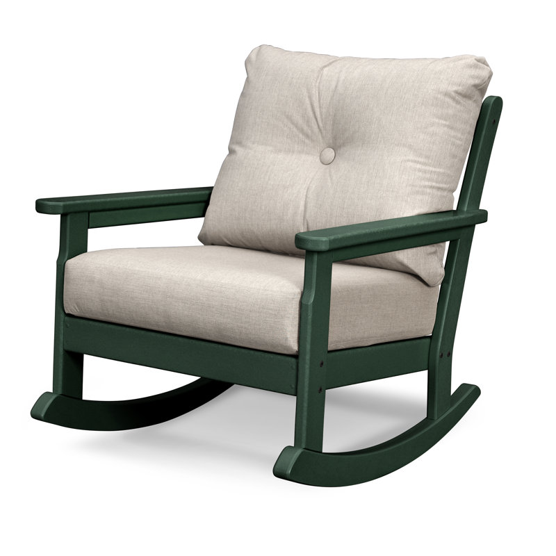 Chaise berçante à assise profonde Lakeside Vineyard, Bois de frêne coulé, Vert