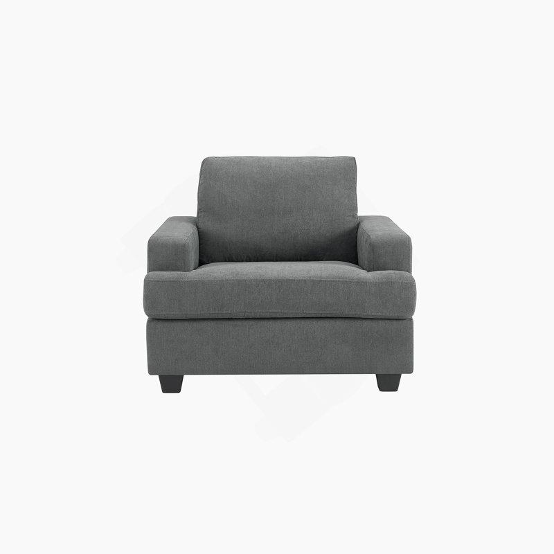 Modern Accent Chair, Wooden Frame With Polyester Fabric, Plush Cushion, Comfortable Single Sofa Chair For Living Room Bedroom
