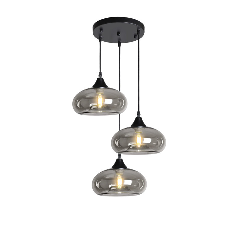 Beale 3 - Light Cluster Pendant, Smoke, Black