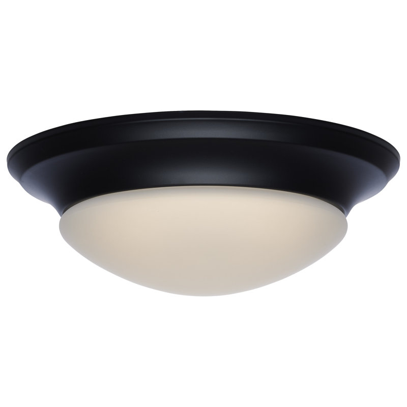 Delrae Glass LED Flush Mount, Black
