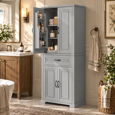 Stepheny Bathroom Storage Cabinet with Drawer and Adjustable Shelves