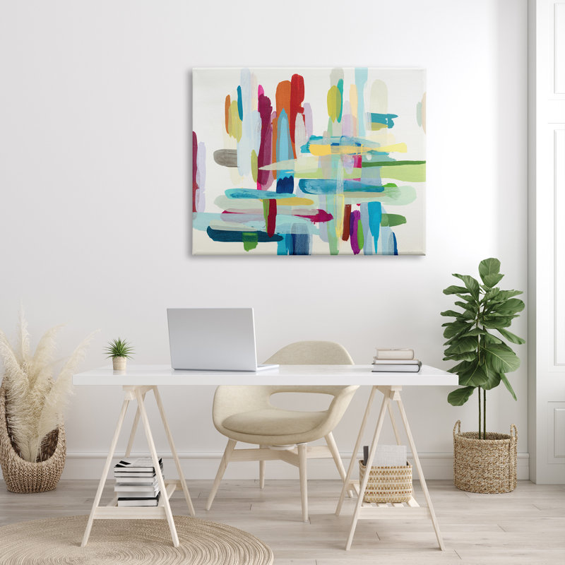 Abstraction de la croix colorée, Toile tendue, L 36 po x H 48 po