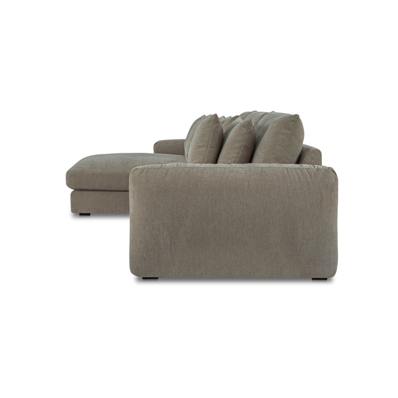 Berga Chaise Sectional, Right Hand Facing, Pebble Polyester