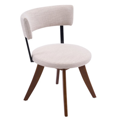 Chaises de salle à manger élégantes et rembourrées, dossier incurvé, base en bois d'hévéa, ensemble de 2, pour des intérieurs modernes et minimalistes