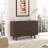 Versatile Solid Wood Buffet Server Console Table With Stylish Handles And Ample Storage