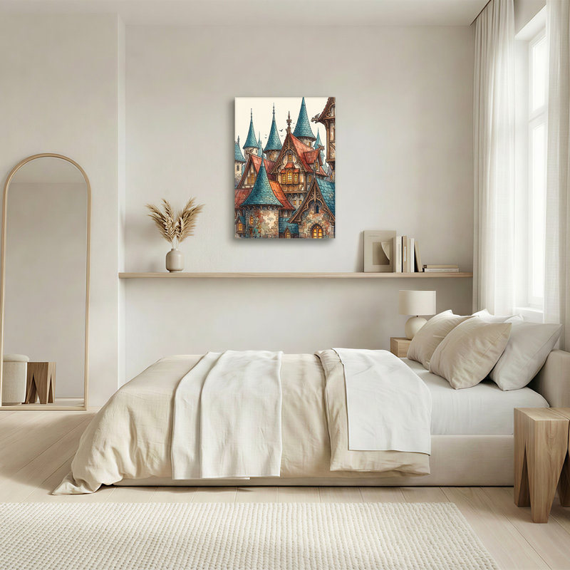 Art mural sur toile, château médiéval, 30"H x 20"W