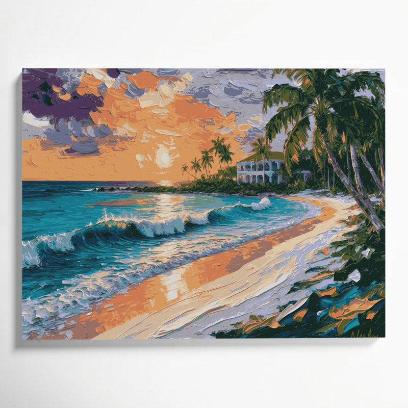 Art mural sur toile Beige, villes, Bahamas, H 12 po x l 18 po