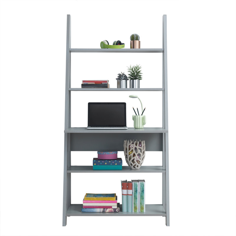 Gardi 175.5cm H x 64cm W Ladder Bookcase, Grey, 84.2 cm x 17.5.4 cm x 36.7 cm