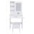 White Vanity Table With Led Mirror, Power Outlet, Hairdryer Holder & Stool-457079604
