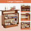 47.24 Inches Farmhouse Caramel Brown Rattan Home Bar Unit (Not Include Stools)