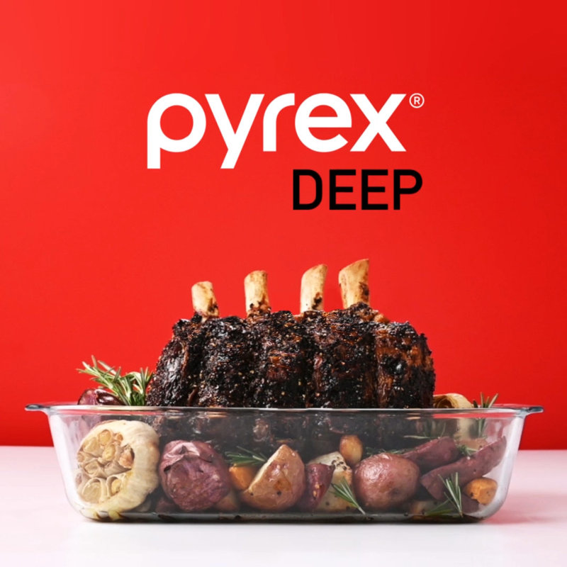 Pyrex Deep 4-Pack Baking Dish Set with Sage Lids
