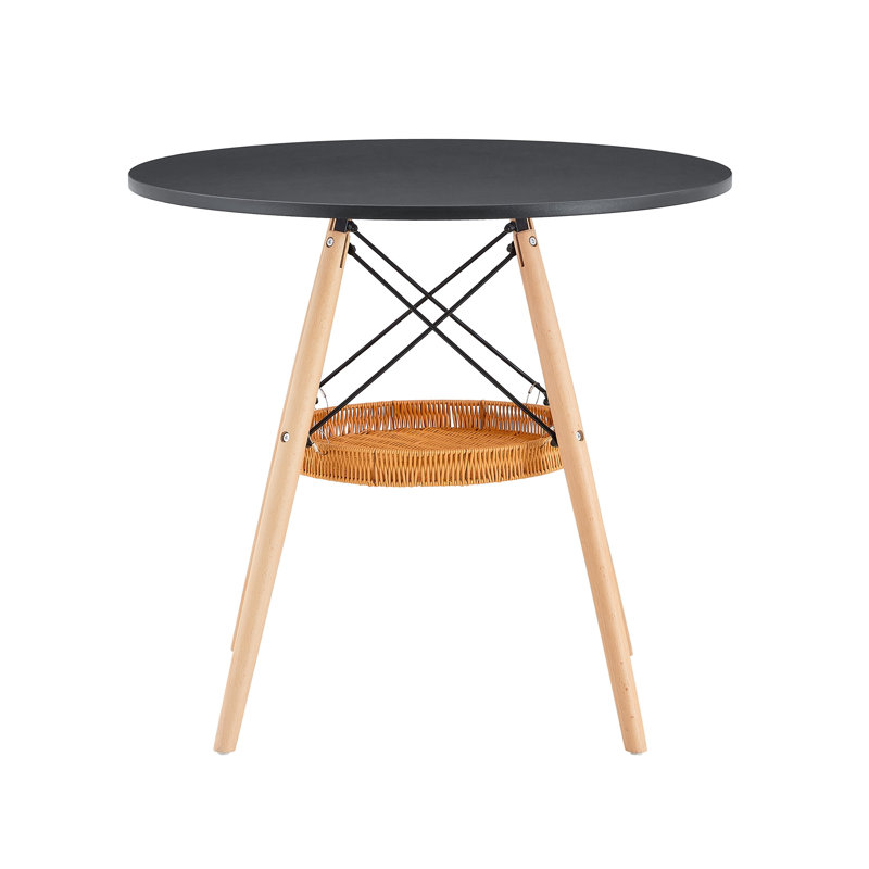 Table de salle à manger Diameter, Noir, Naturel / brun miel