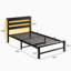 Base de lit simple Structure de lit plateforme robuste avec tête de lit, station de charge USB, lit à DEL, sommier sans sommier, sommier à lattes en acier robuste-1029388657