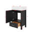 Meuble-lavabo autoportant de 20,28 po avec lavabo en céramique, armoire simple, porte à fermeture en douceur et rangement à un tiroir-447008944