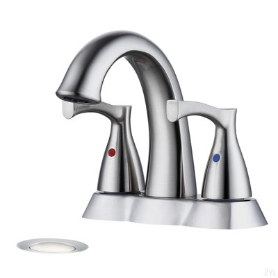 2 Handle 4 Inch Centerset Bathroom Sink Faucet With Pop-Up Drain