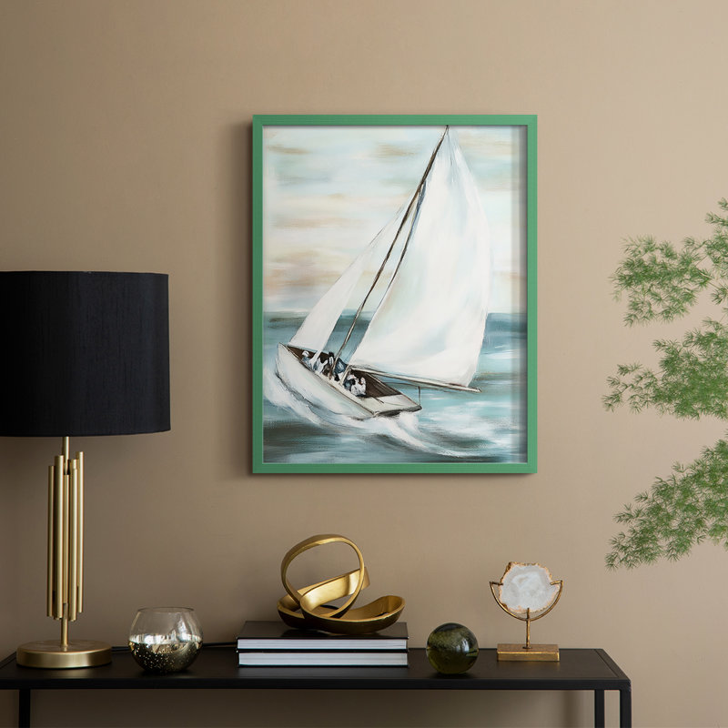 NAUTICAL Series LI, reproduction encadrée - bois massif, H 15 po x l 12 po, Vert