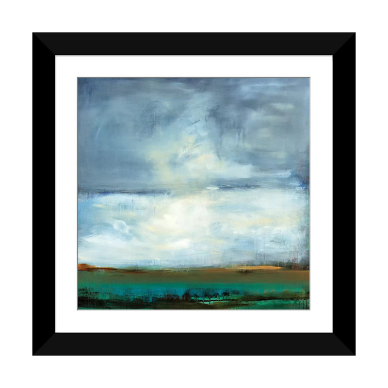«Shifting Plains», reproduction sur toile, H 16 po x l 16 po x P 1 po, Papier avec cadre noir, Blanc