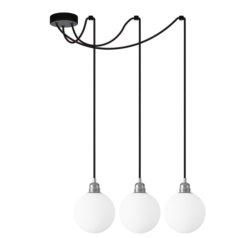 Ruithero 3 - Light Cluster Pendant, 371.5cm H x 55cm W x 55cm D, Nickel/Black
