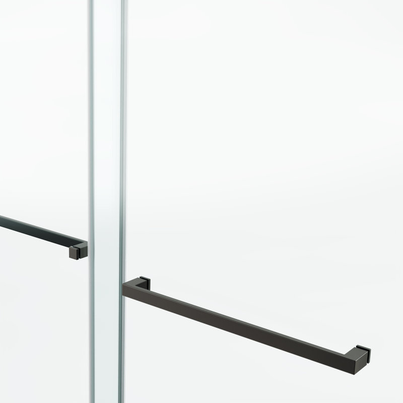 Porte de douche coulissante double sans cadre, Matte Black