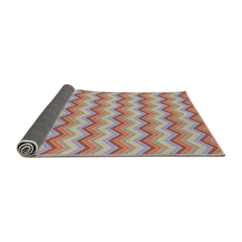 Tapis rouge / gris Cayce, Rond 6 pi