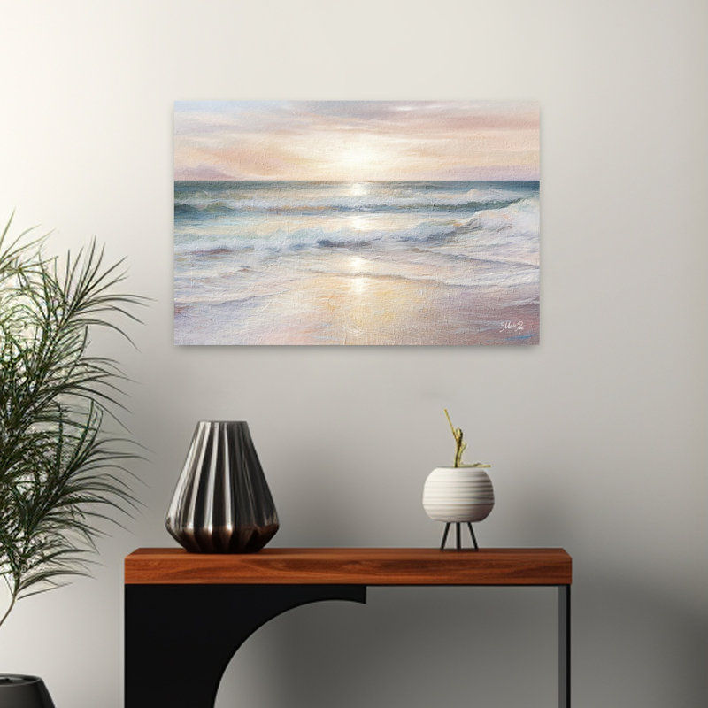 Majestic Waves II, art abstrait de paysage côtier, H 16 po x l 24 po