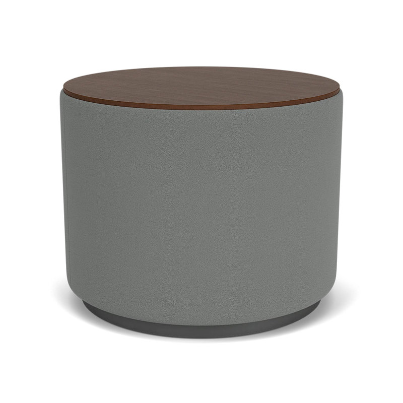 Table de réception avec plateau en stratifié Darsey, Noyer Riftwood, 16", Gris anthracite; astéroide à portes ouvertes