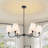 36”w Classic Chandelier With White Linen Shades-360983147